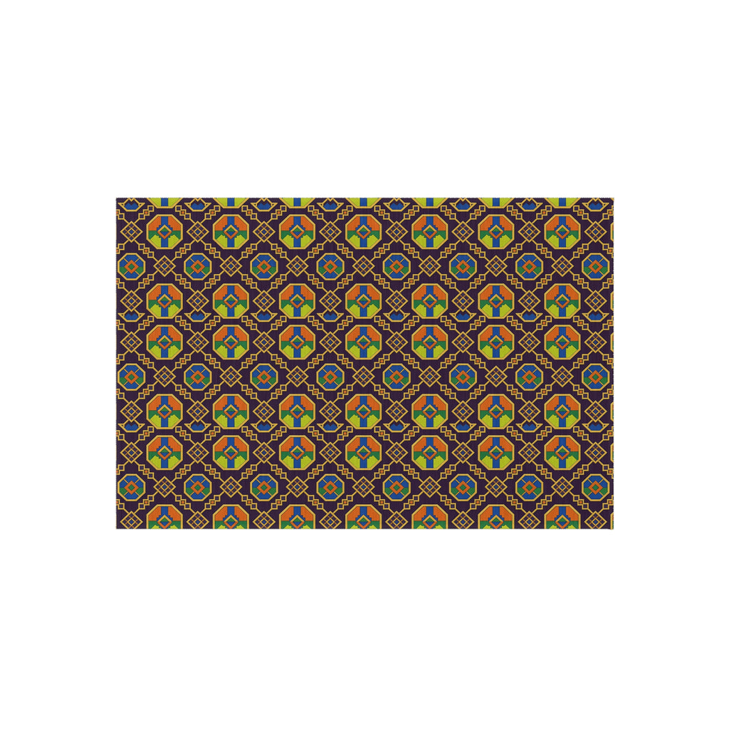 Octagon Enamel Lattice Outdoor Rug – Art Deco Geometric Pattern