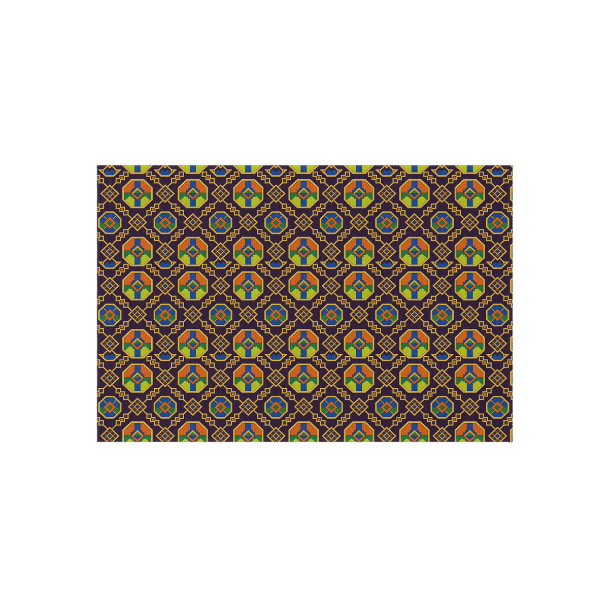 Octagon Enamel Lattice Outdoor Rug – Art Deco Geometric Pattern