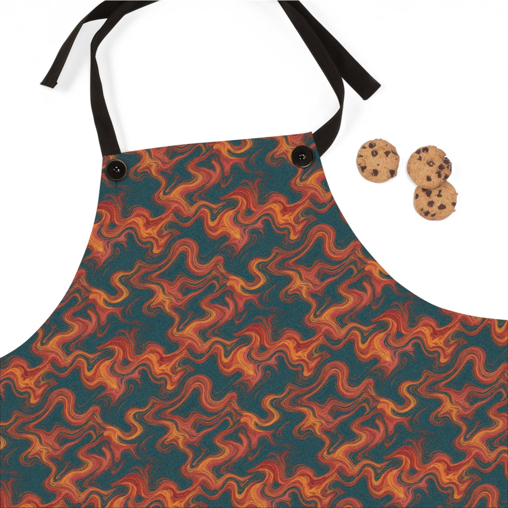 Serpentine Comb Apron – Combed Marbling Pattern