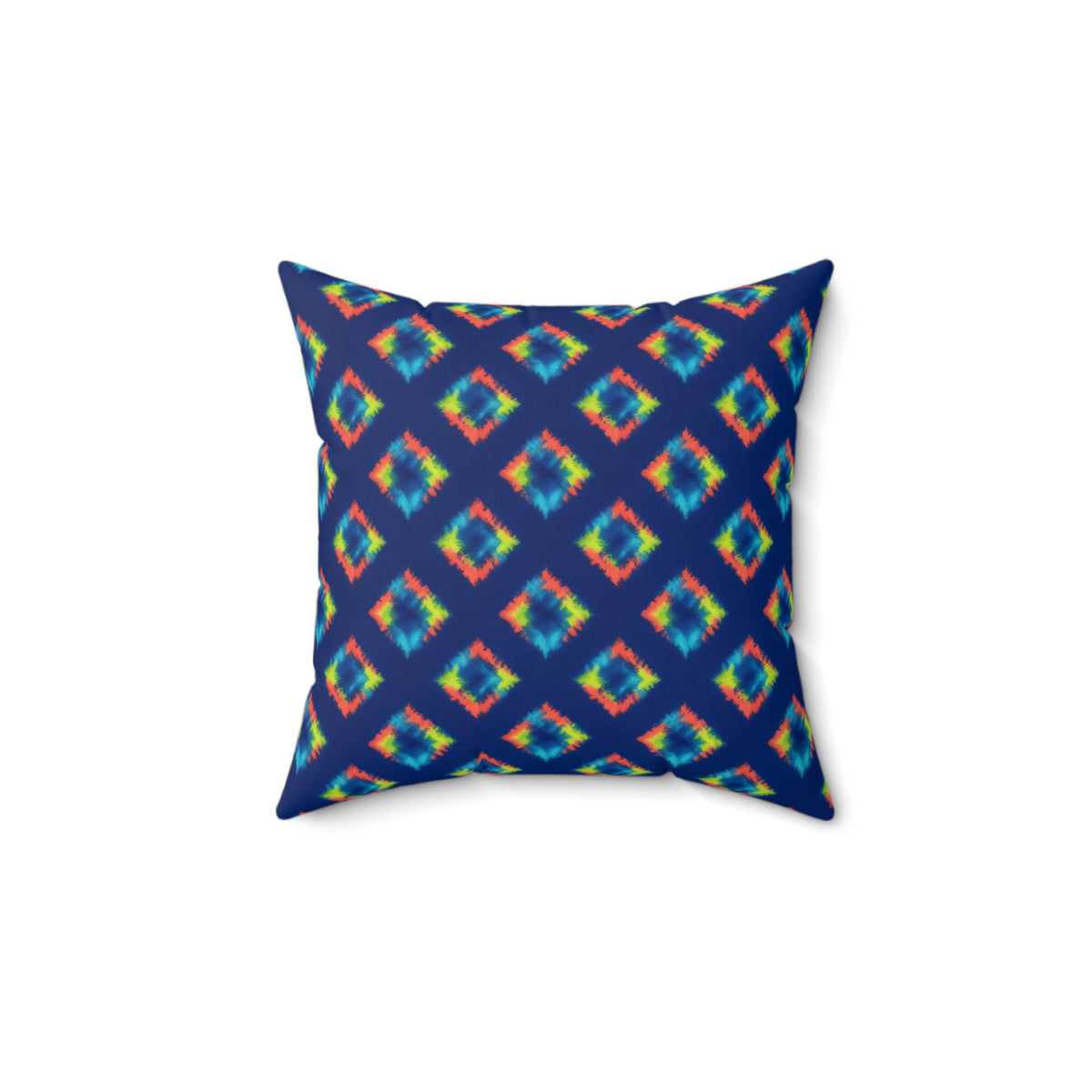 Itajime Neon Grid Faux Suede Cushion – Shibori Dye Pattern