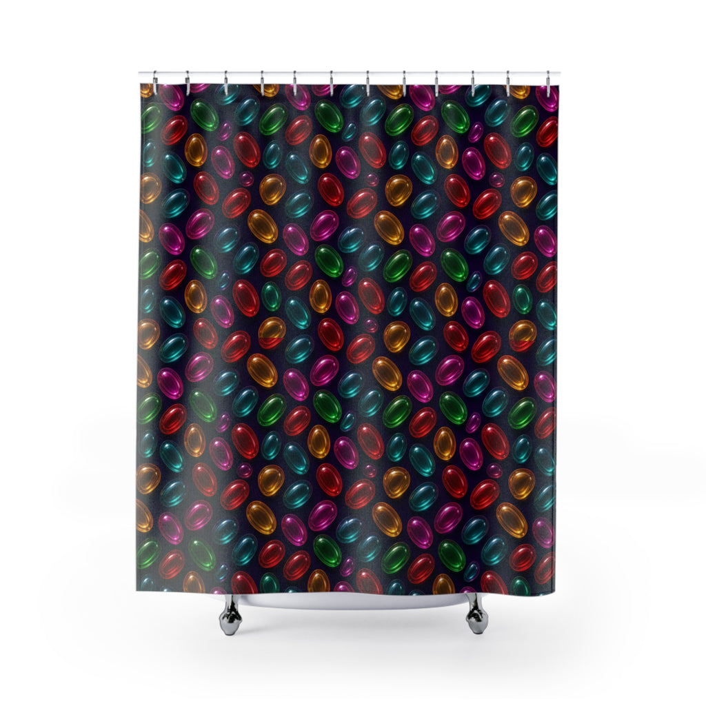 Glass Lozenge Toss Shower Curtain – Glossy 3D Abstract Pattern