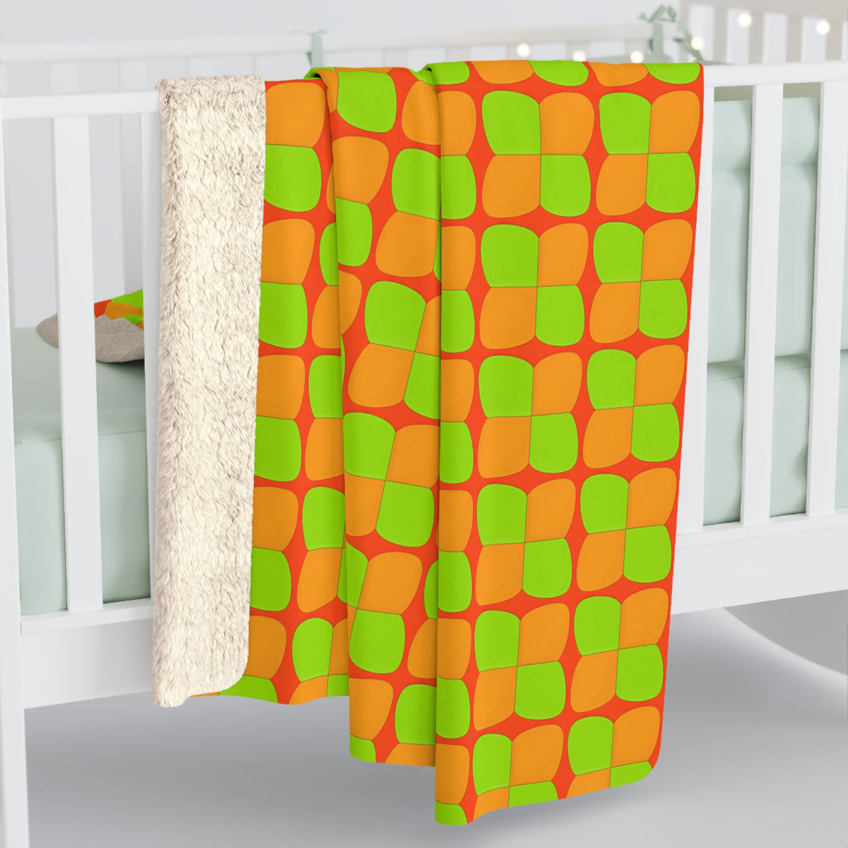 Bold Bulge Checker Sherpa Fleece Blanket – Hot Citrus