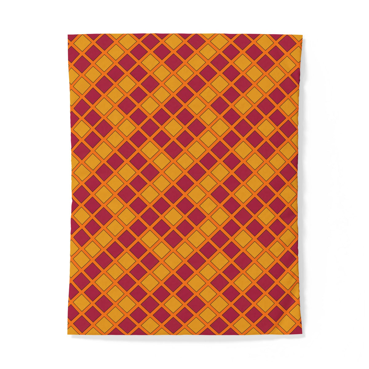 Harlequin Gold Grid Cotton Duvet Cover – Cranberry Spice