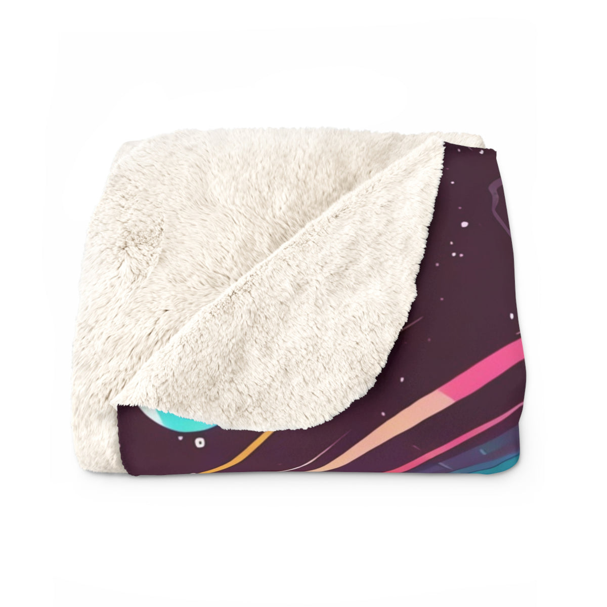 Retro Rocket Launch Sherpa Fleece Blanket – Retro Space Art