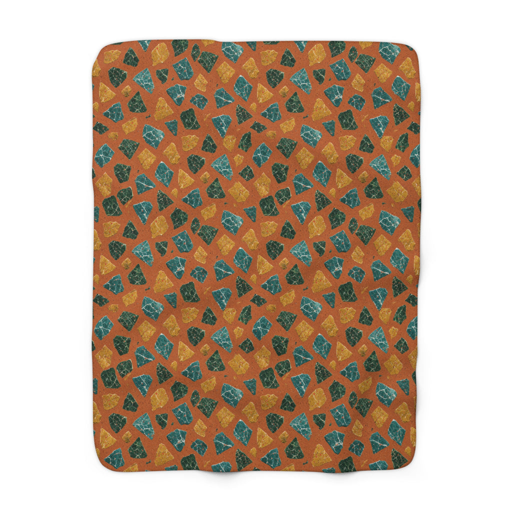 Marble Fragment Toss Sherpa Fleece Blanket – Terrazzo Pattern
