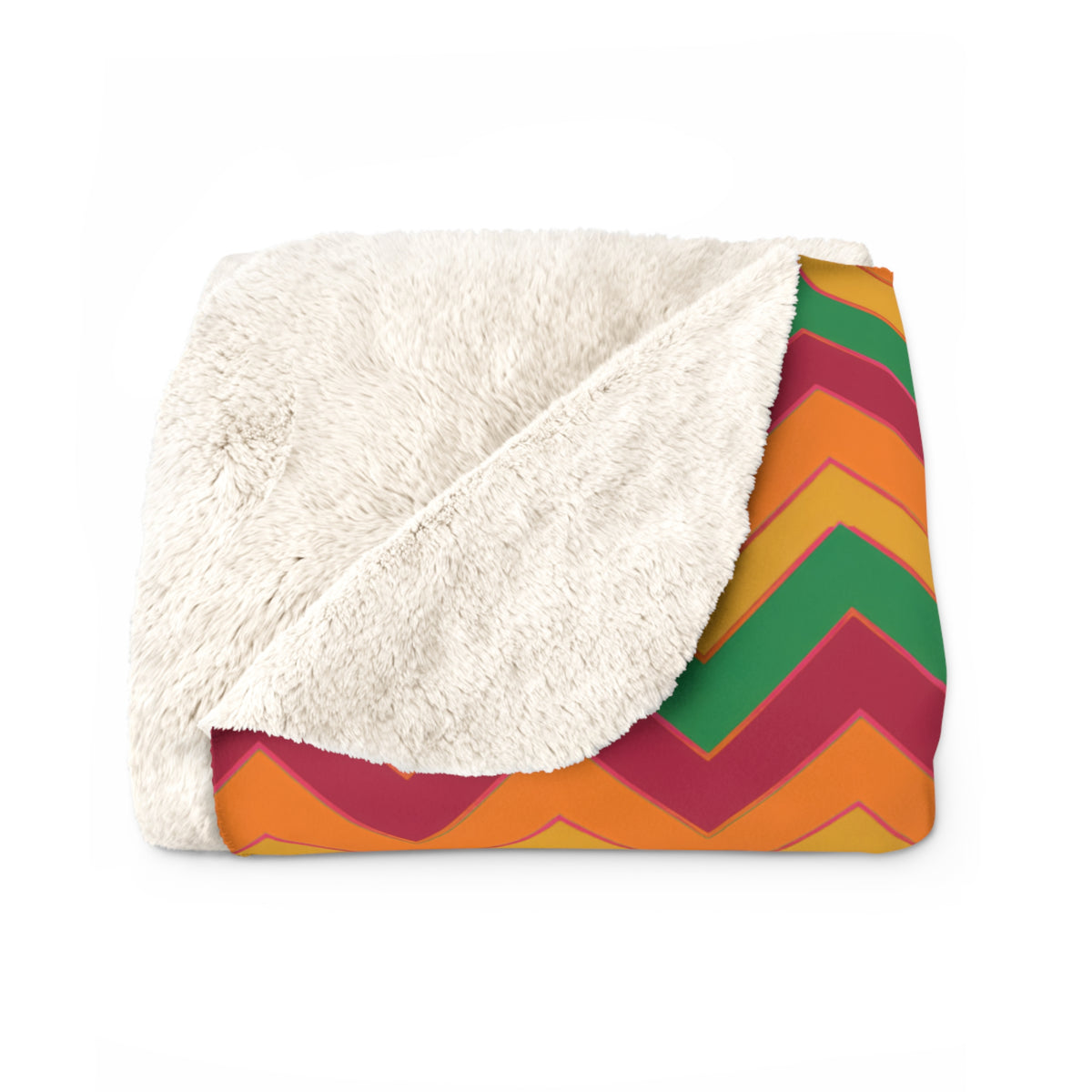 Jewel Chevron Bands Sherpa Fleece Blanket – Cranberry Spice