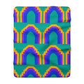 Grand Stepped Arches Sherpa Fleece Blanket – Peacock Jewel