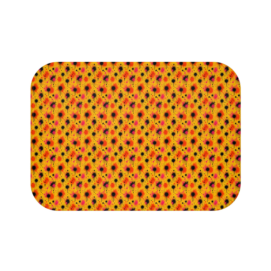 Black Ink Burst Bath Mat – Ink Splash Pattern