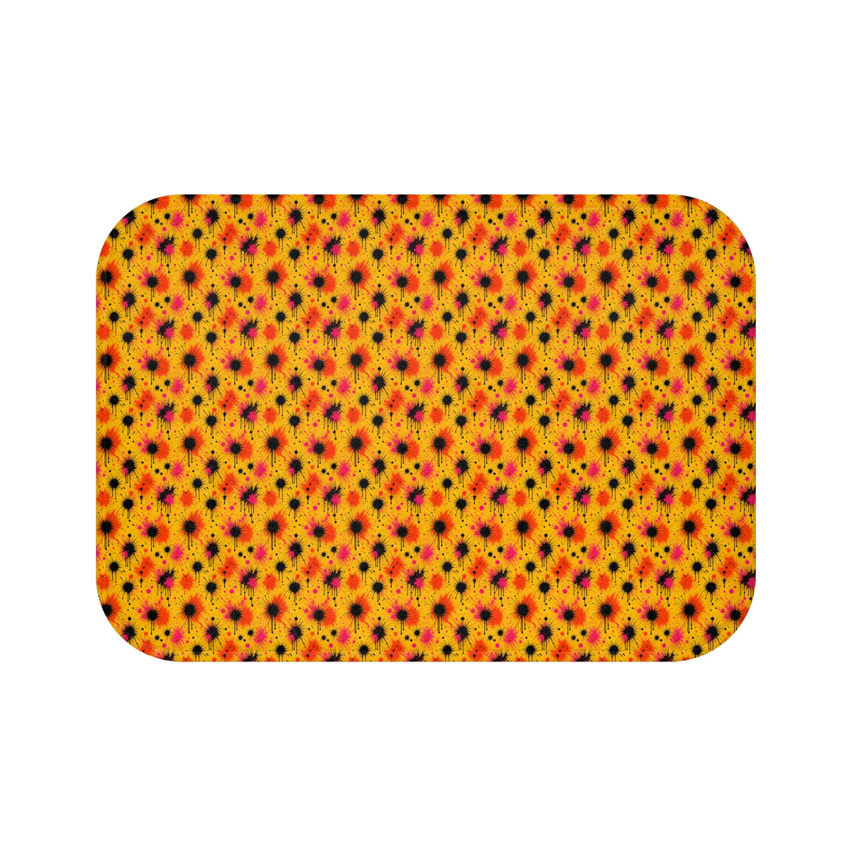 Black Ink Burst Bath Mat – Ink Splash Pattern