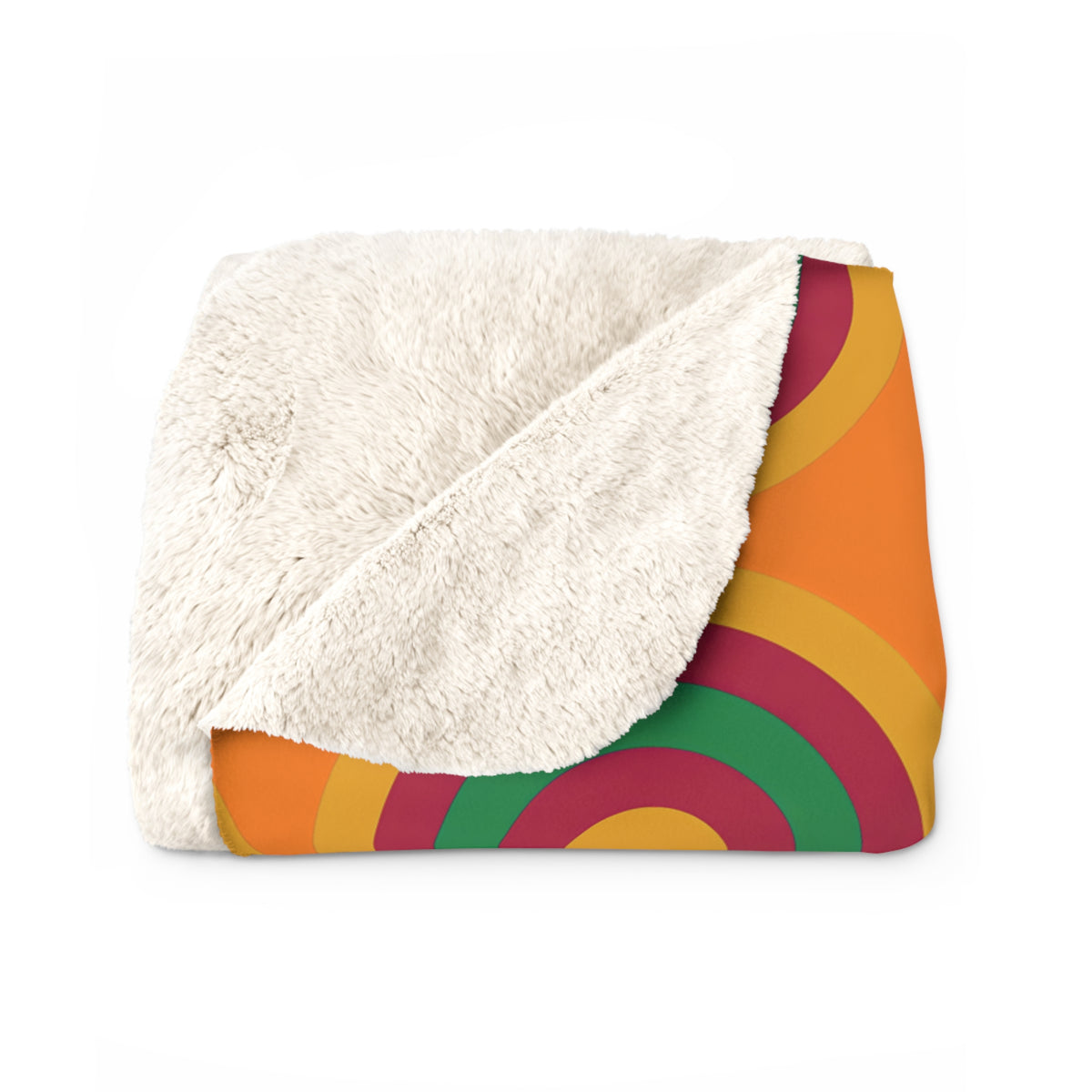 Mega Ring Grid Sherpa Fleece Blanket – Cranberry Spice
