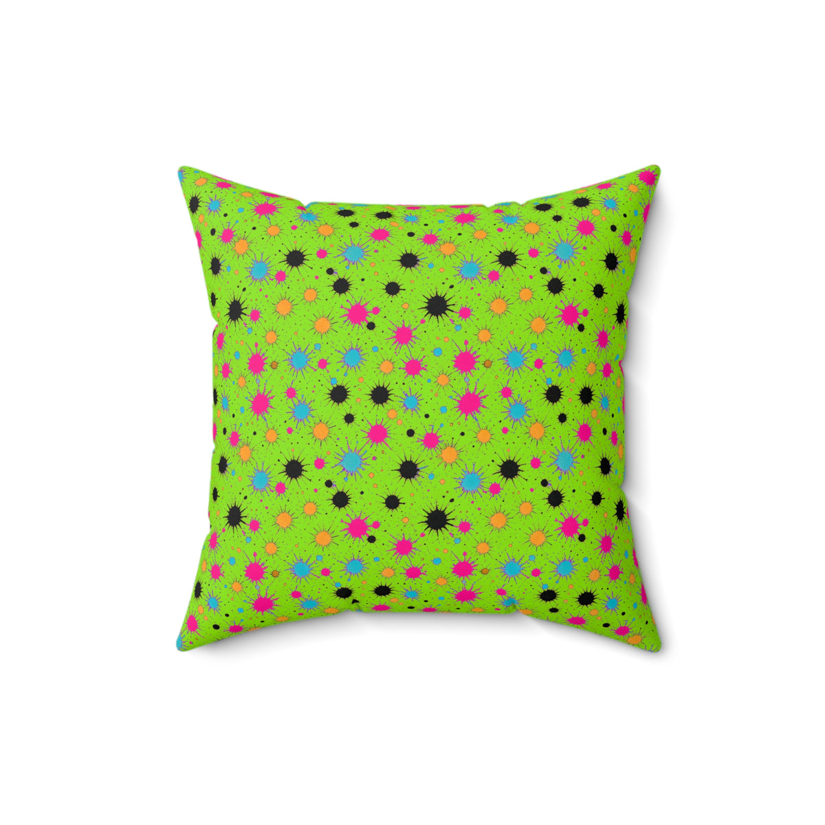 Splat Storm Faux Suede Cushion – Tropical Punch