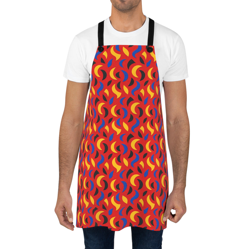 Swoosh Cutouts Apron – Cut-Paper Abstract Pattern