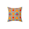 Interlocking Ring Ripples Faux Suede Cushion – Op-Art Circles Pattern