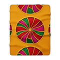 Grand Kaleido Jewel Wheels Sherpa Fleece Blanket – Kaleidoscopic Medallion Pattern
