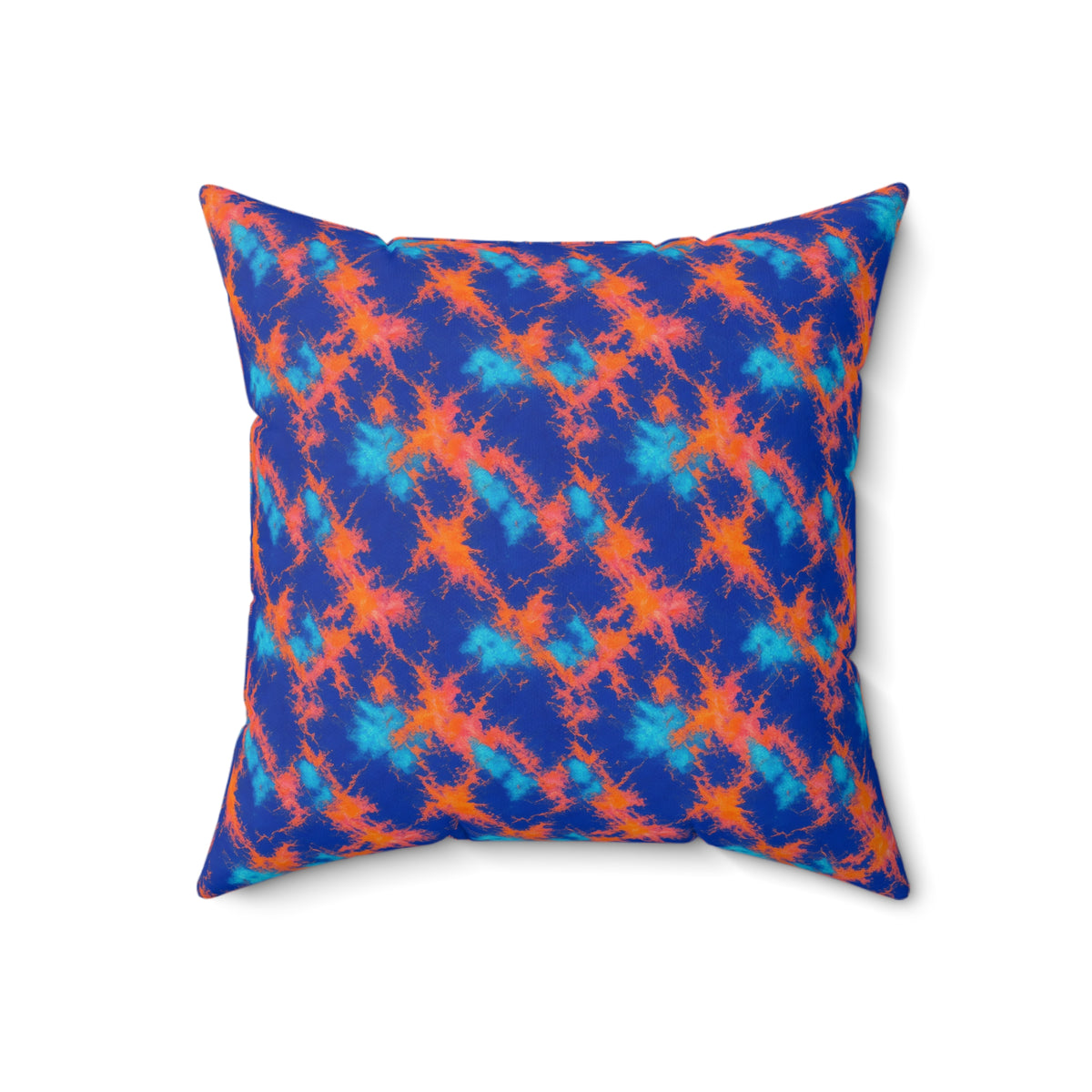 Crumple Neon Marble Faux Suede Cushion – Ice Dye Pattern