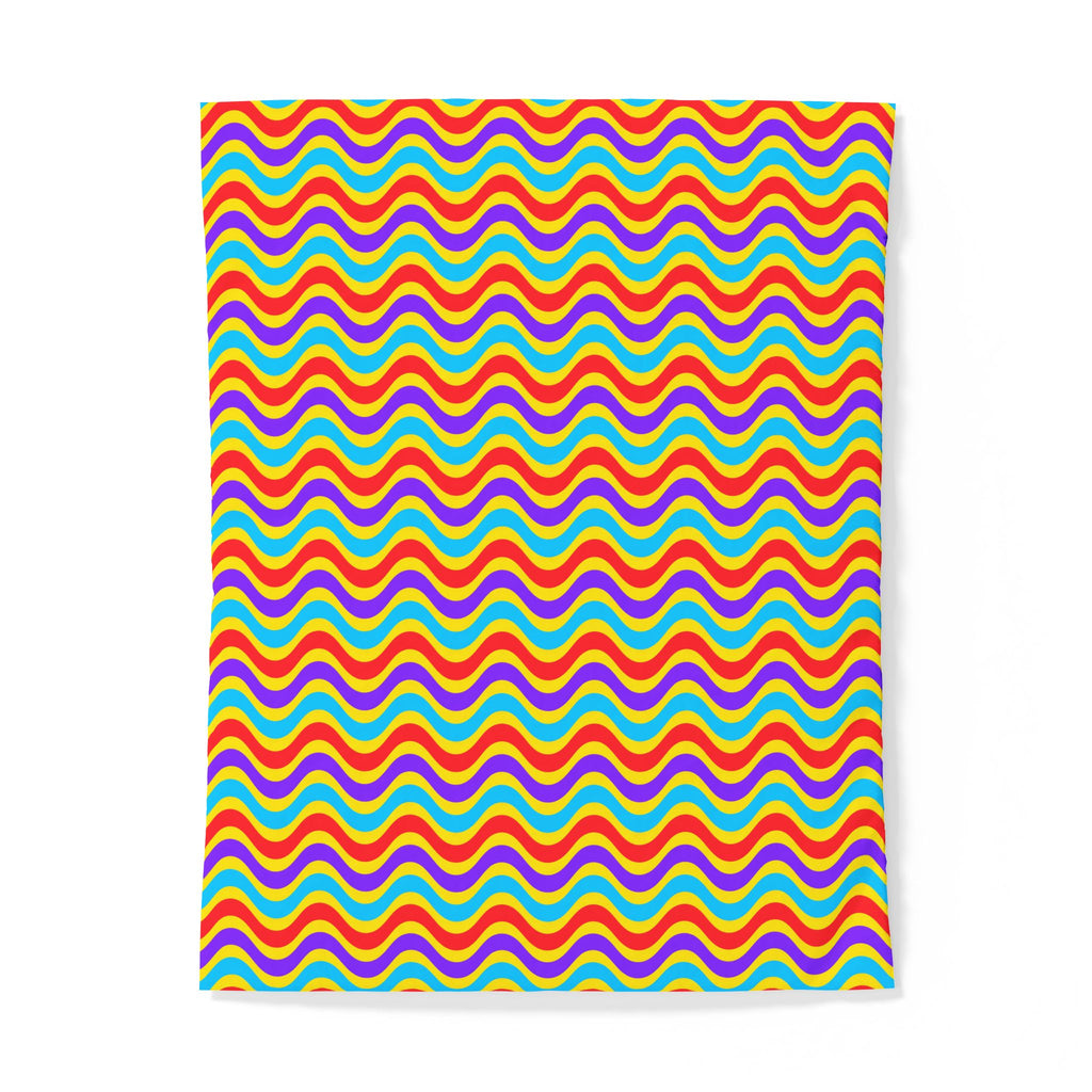 Wide Wave Interference Cotton Duvet Cover – Op-Art Waves Pattern
