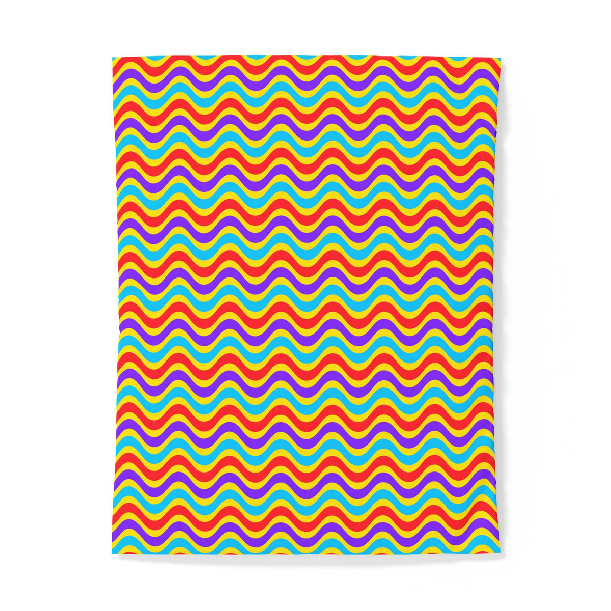 Wide Wave Interference Cotton Duvet Cover – Op-Art Waves Pattern