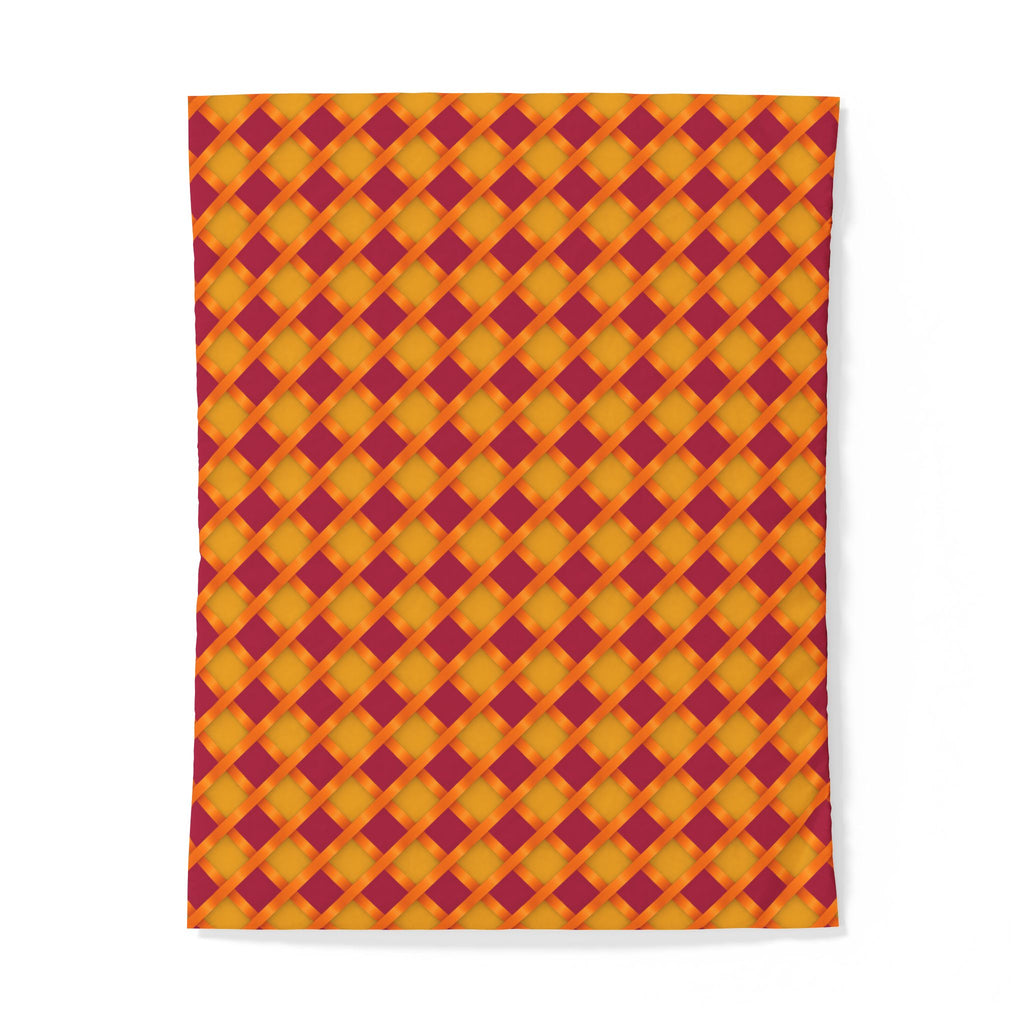 Broad Gold Diamond Trellis Cotton Duvet Cover – Cranberry Spice