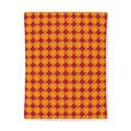 Broad Gold Diamond Trellis Cotton Duvet Cover – Cranberry Spice
