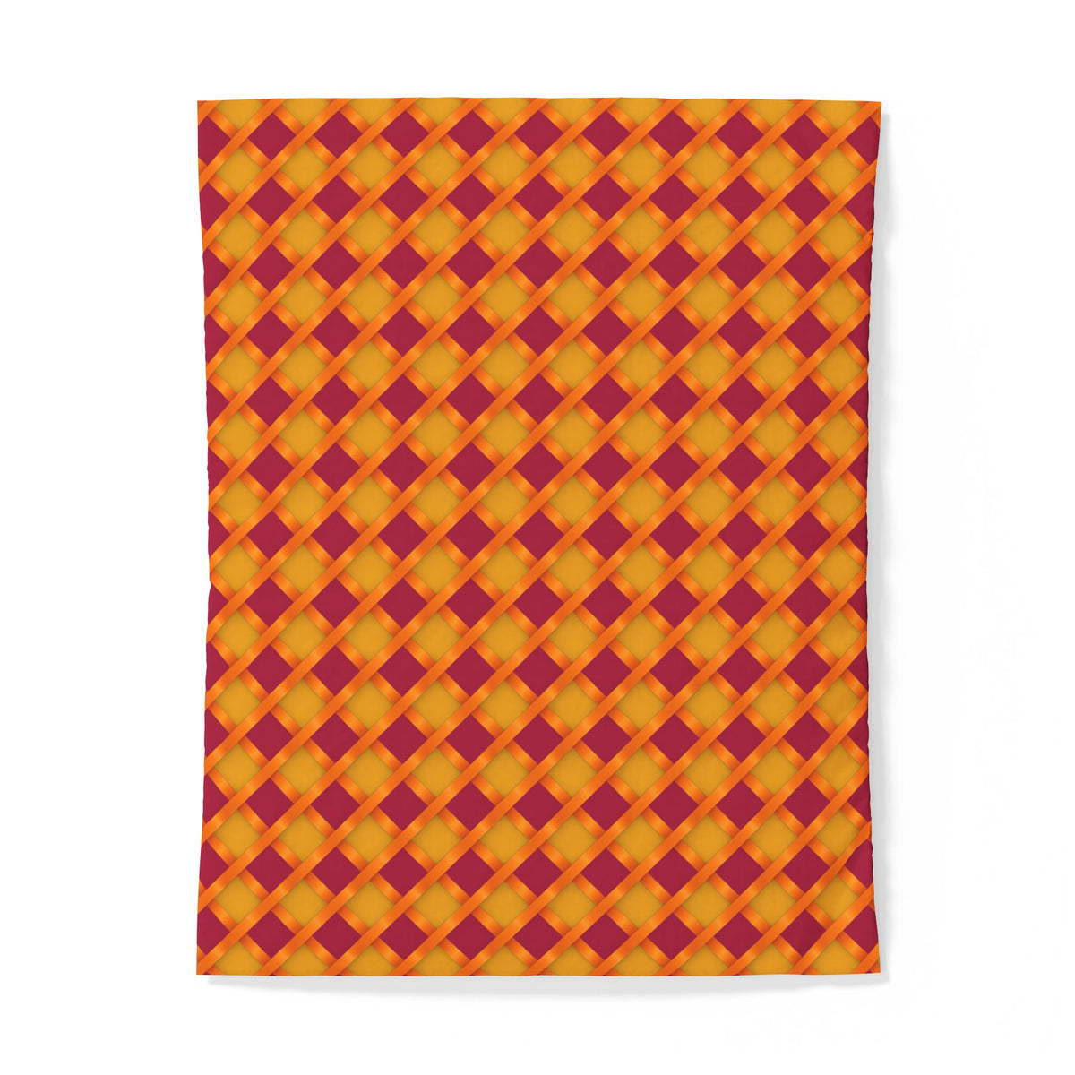 Broad Gold Diamond Trellis Cotton Duvet Cover – Cranberry Spice