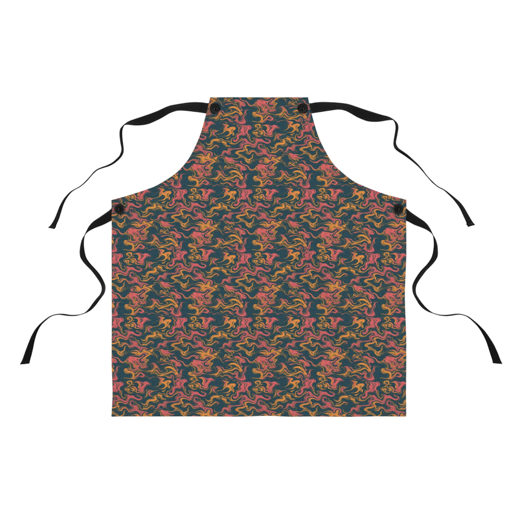 Ink Contour Drift Apron – Suminagashi Pattern