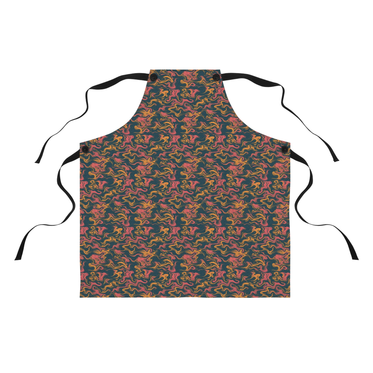 Ink Contour Drift Apron – Suminagashi Pattern