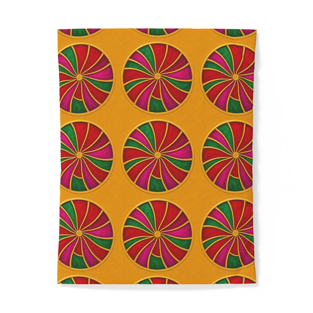 Grand Kaleido Jewel Wheels Cotton Duvet Cover – Kaleidoscopic Medallion Pattern