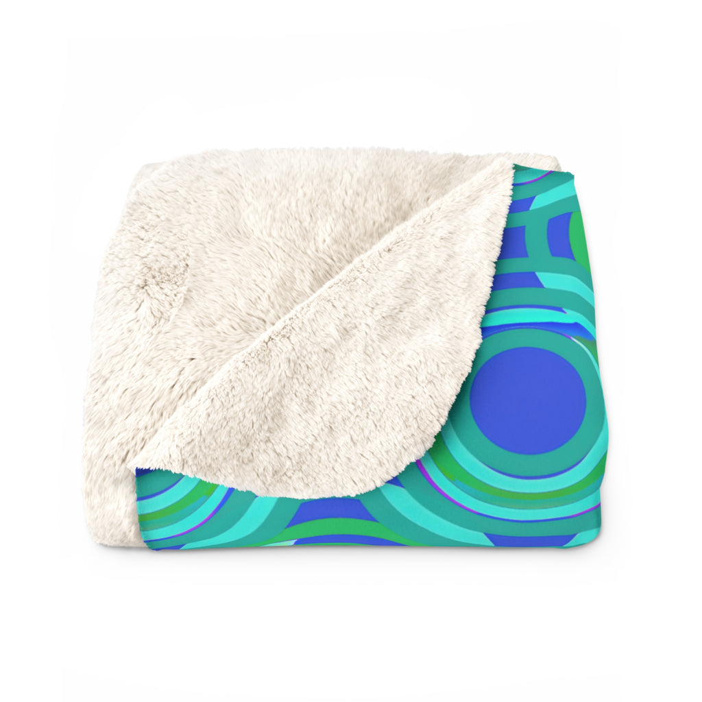 Interlocking Ring Ripples Sherpa Fleece Blanket – Ocean Jewel