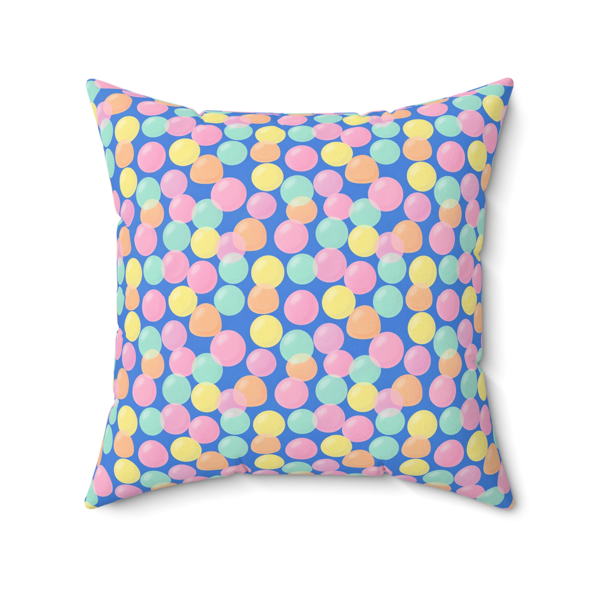 Gumdrop Orbs Faux Suede Cushion – Soft Abstract Pattern