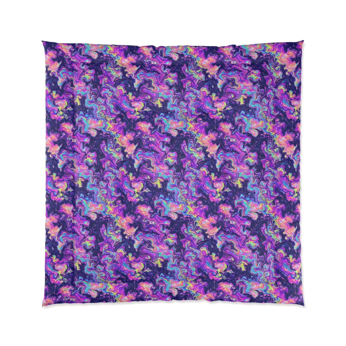 Opal Lava Marble Comforter – Holographic-Look Fluid Art Pattern