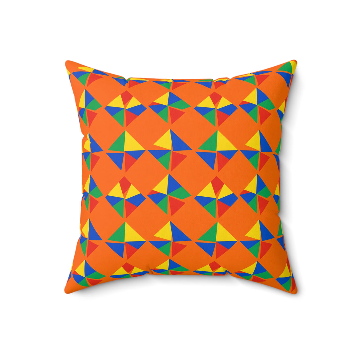 Stacked Cubist Prisms Faux Suede Cushion – Cubist Geometric Pattern