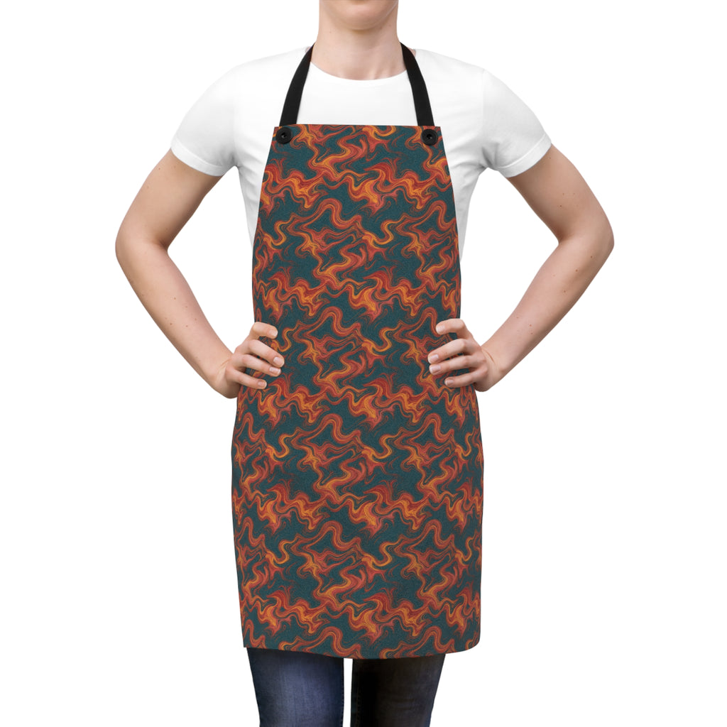 Serpentine Comb Apron – Combed Marbling Pattern