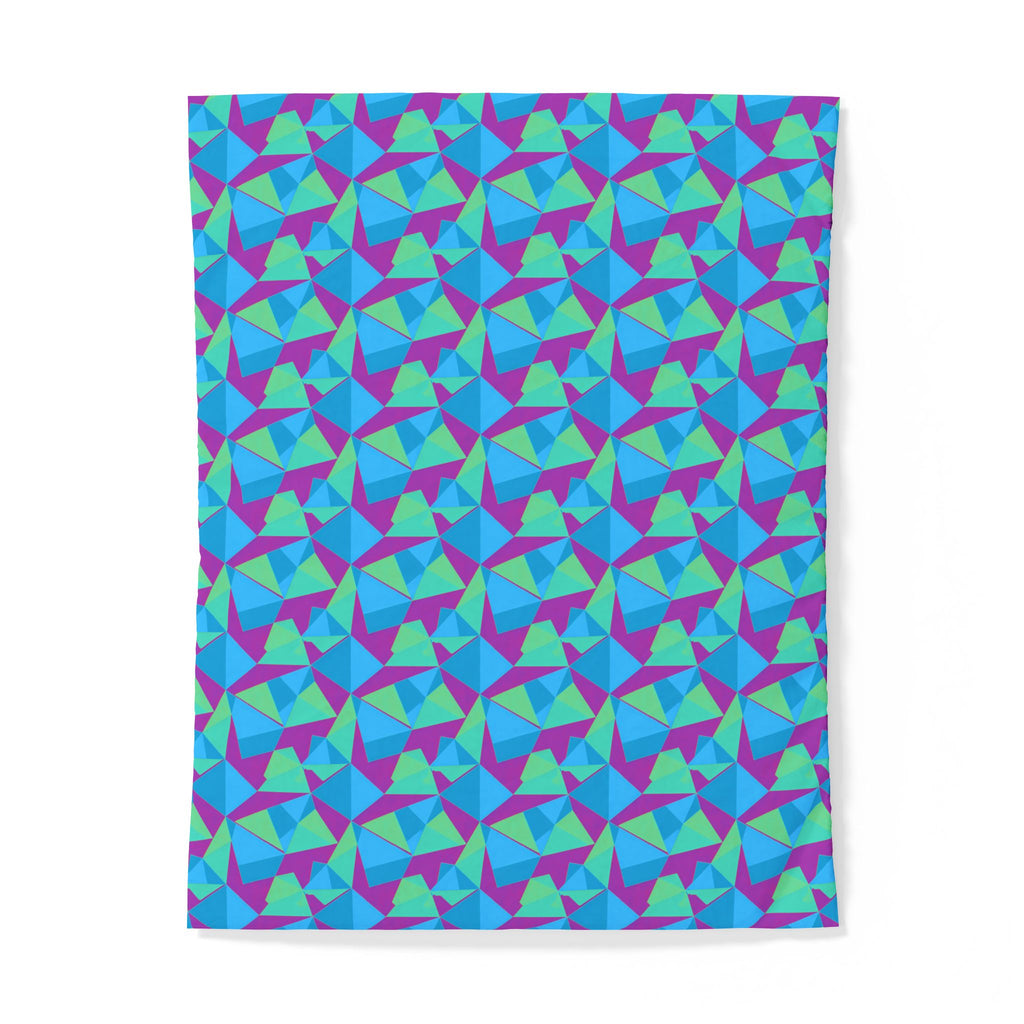 Faceted Panels Cotton Duvet Cover – Ice Jewel