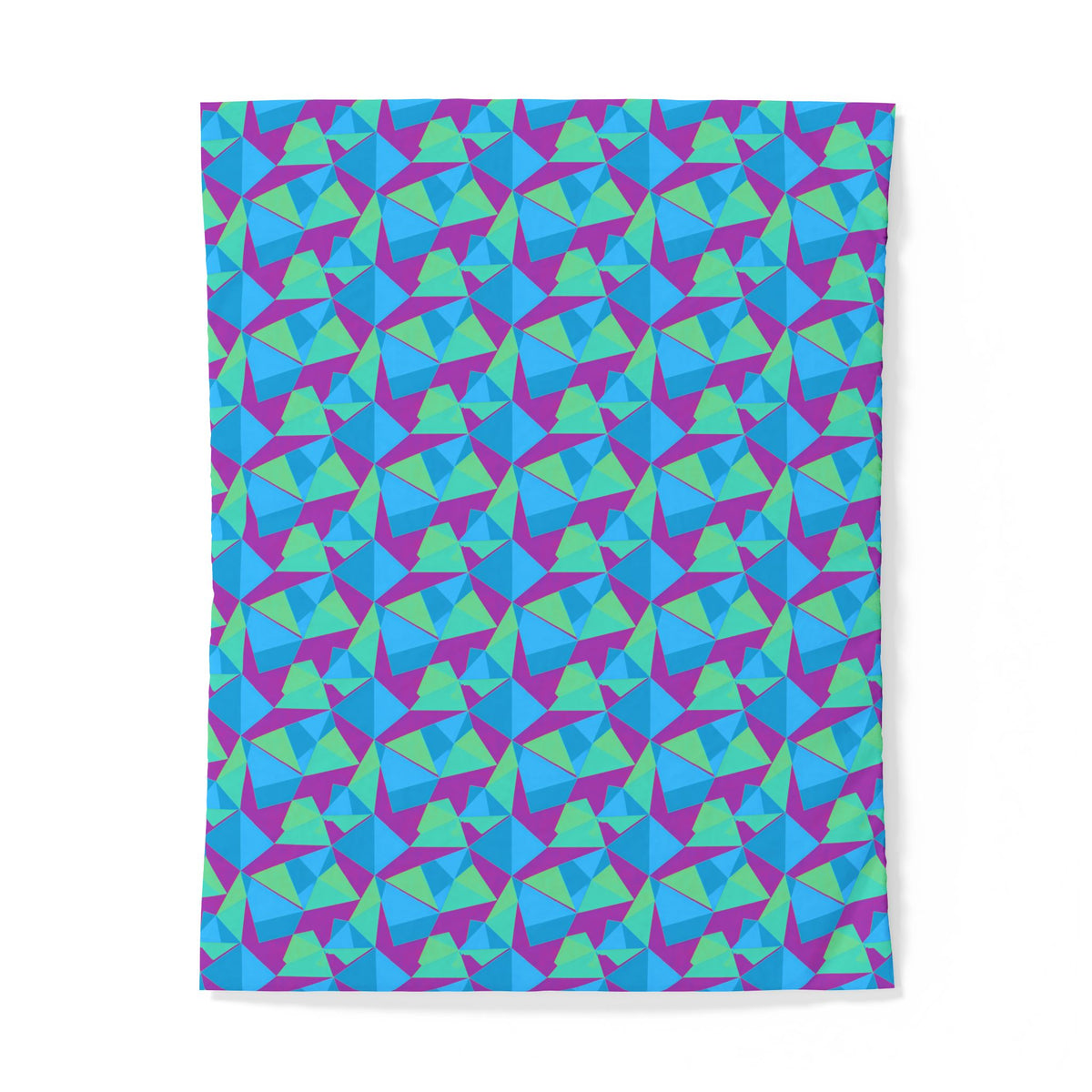Faceted Panels Cotton Duvet Cover – Ice Jewel