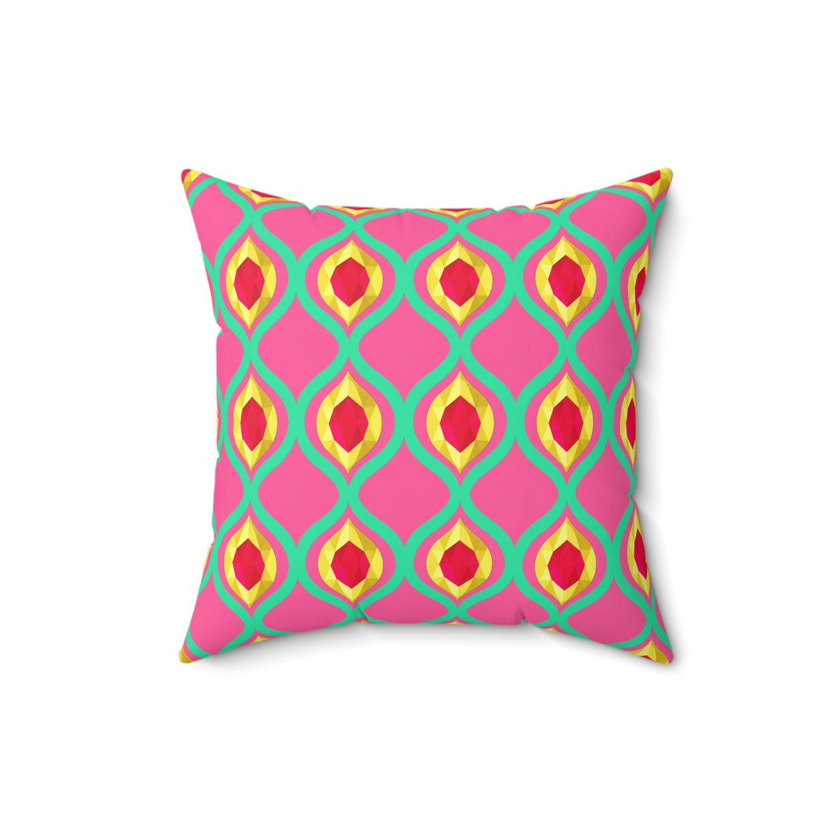 Grand Gold Ogee Lattice II Faux Suede Cushion – Candy Christmas