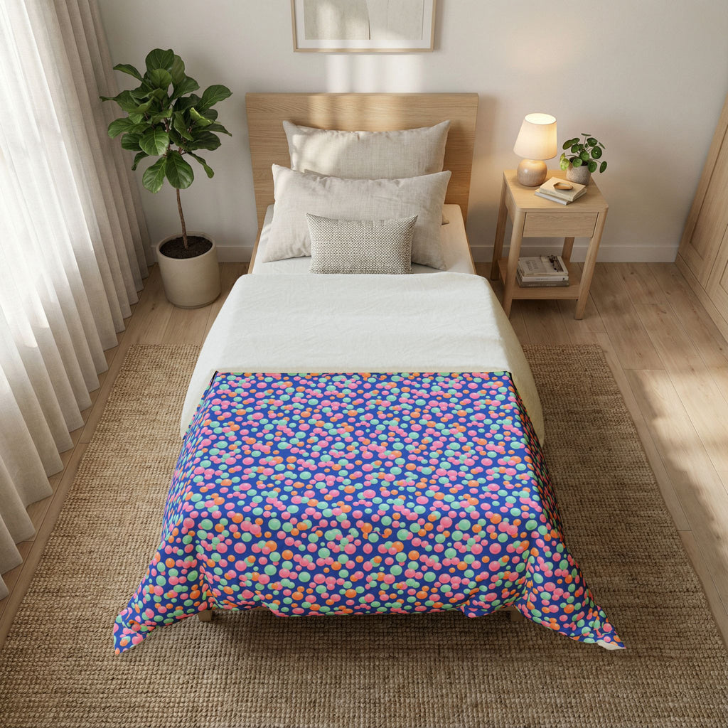 Bubble Cluster Pop Cotton Duvet Cover – Soft Abstract Pattern