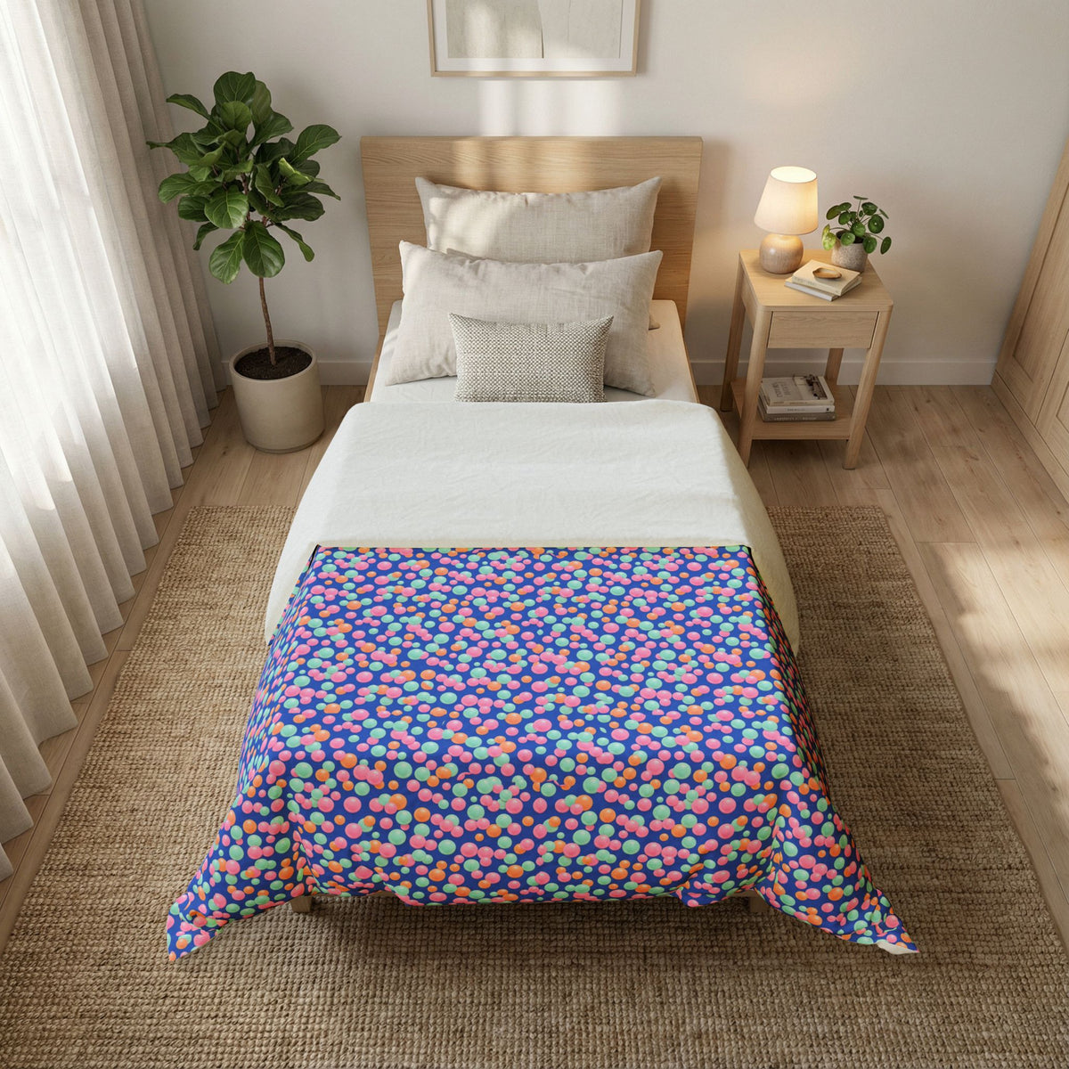 Bubble Cluster Pop Cotton Duvet Cover – Soft Abstract Pattern