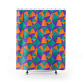 Faceted Gold Panels Shower Curtain – Peacock Jewel