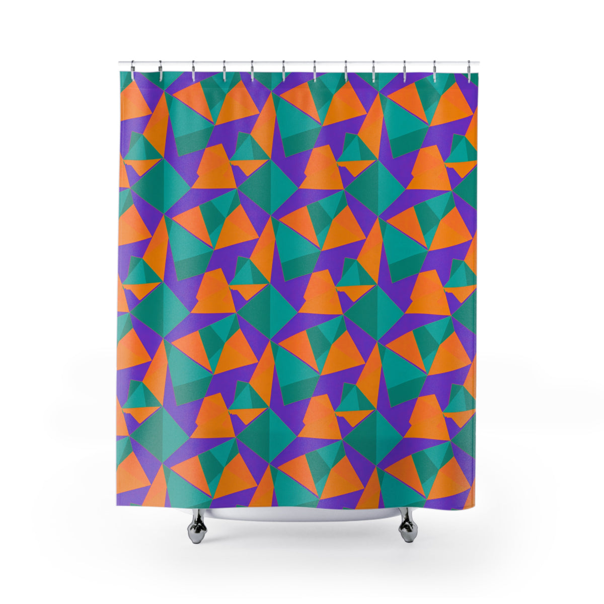 Faceted Gold Panels Shower Curtain – Peacock Jewel