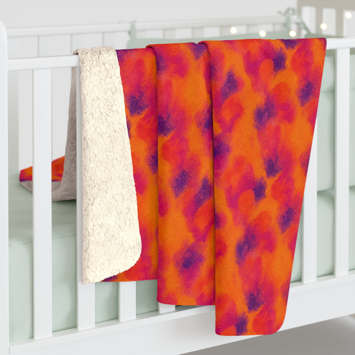 Granulated Colour Pools Sherpa Fleece Blanket – Watercolour Bleed Pattern