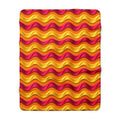 Satin Wave Bands Sherpa Fleece Blanket – Cranberry Spice