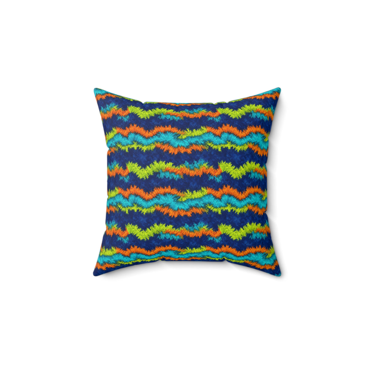 Crinkle Fold Bands Faux Suede Cushion – Tie-Dye Pattern