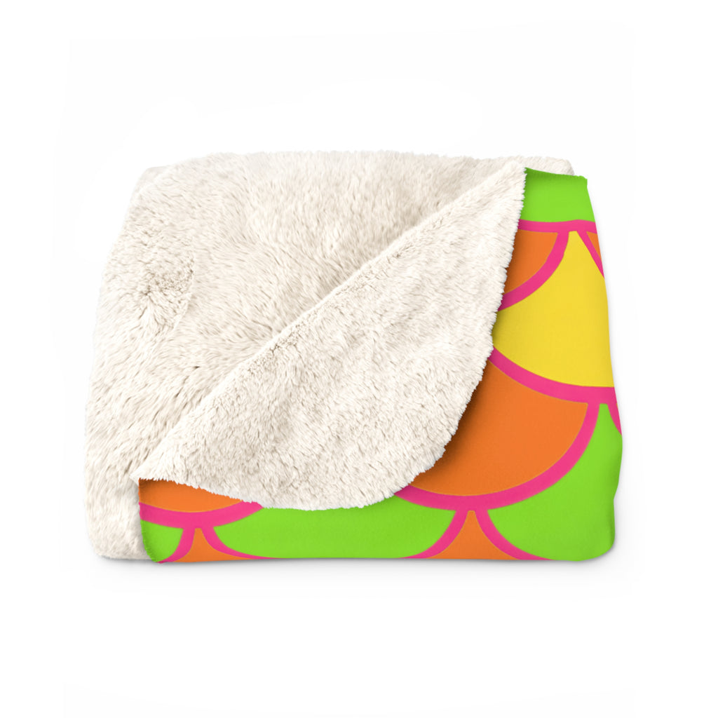 Big Jewel Scales II Sherpa Fleece Blanket – Hot Citrus Festive