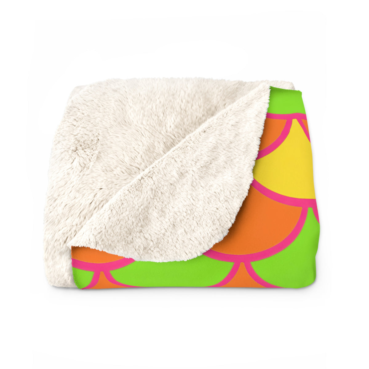 Big Jewel Scales II Sherpa Fleece Blanket – Hot Citrus Festive