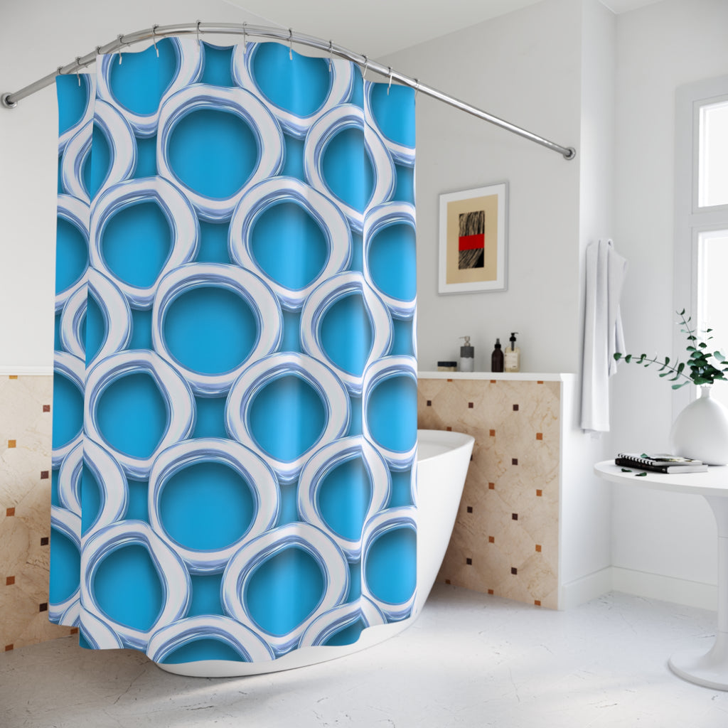 Big Gold Ring Weave Shower Curtain – Ice Jewel
