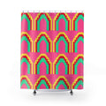 Grand Stepped Arches Shower Curtain – Candy Christmas