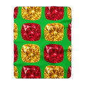 Giant Cut Gem Grid Sherpa Fleece Blanket – Faceted Gem Geometric Pattern