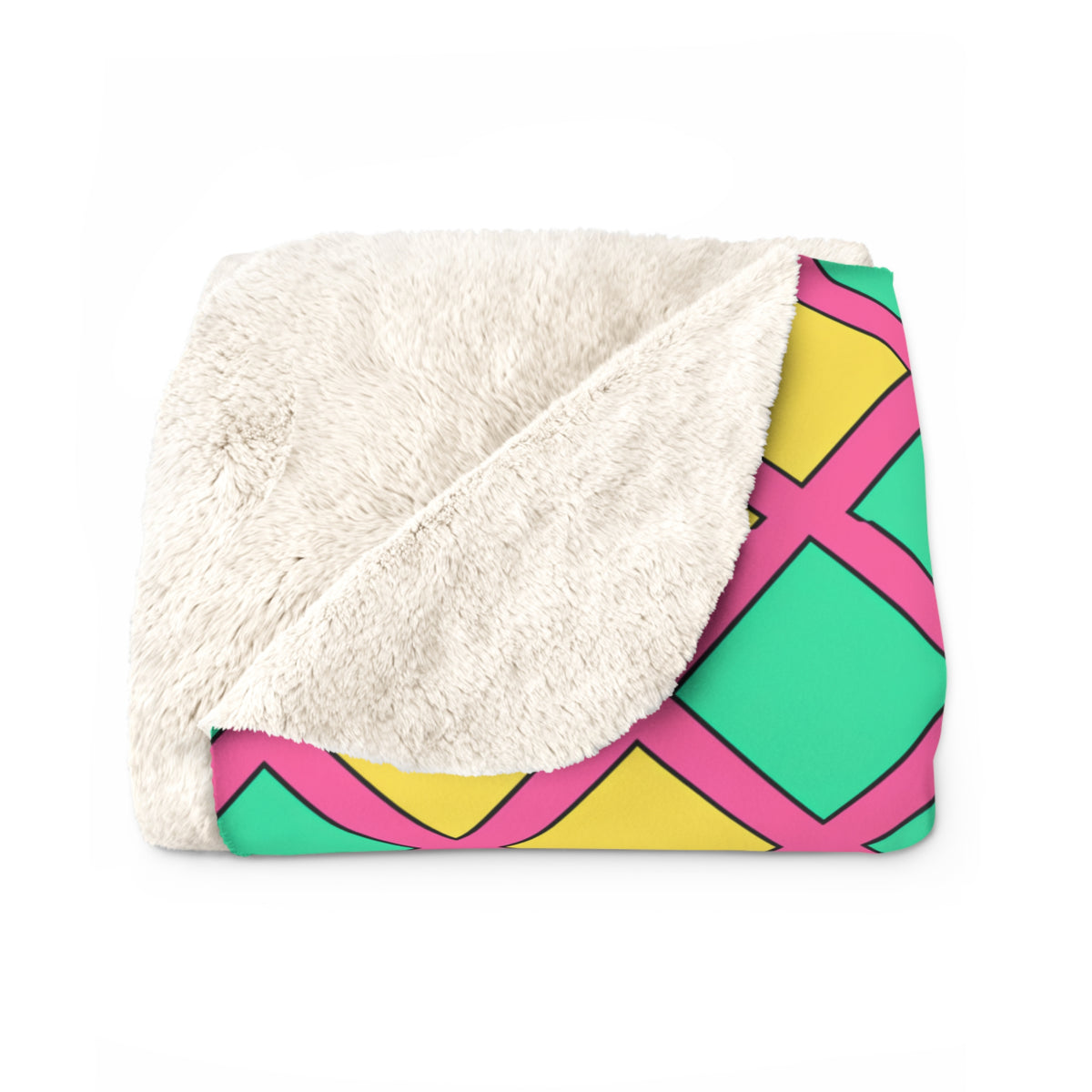 Harlequin Gold Grid Sherpa Fleece Blanket – Candy Christmas