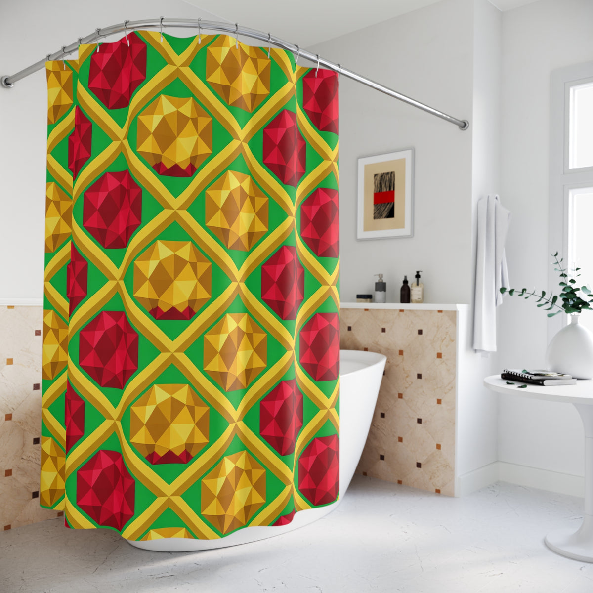 Giant Prism Diamond Lattice Shower Curtain – Diamond Lattice Pattern