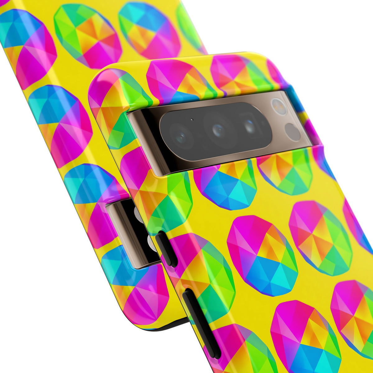 Holo Pebble Prisms Tough Phone Case – Iridescent Geometric Pattern